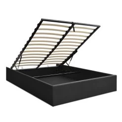 Artiss TOKI Double Size Storage Gas Lift Bed Frame Without Headboard Fabric Charcoal