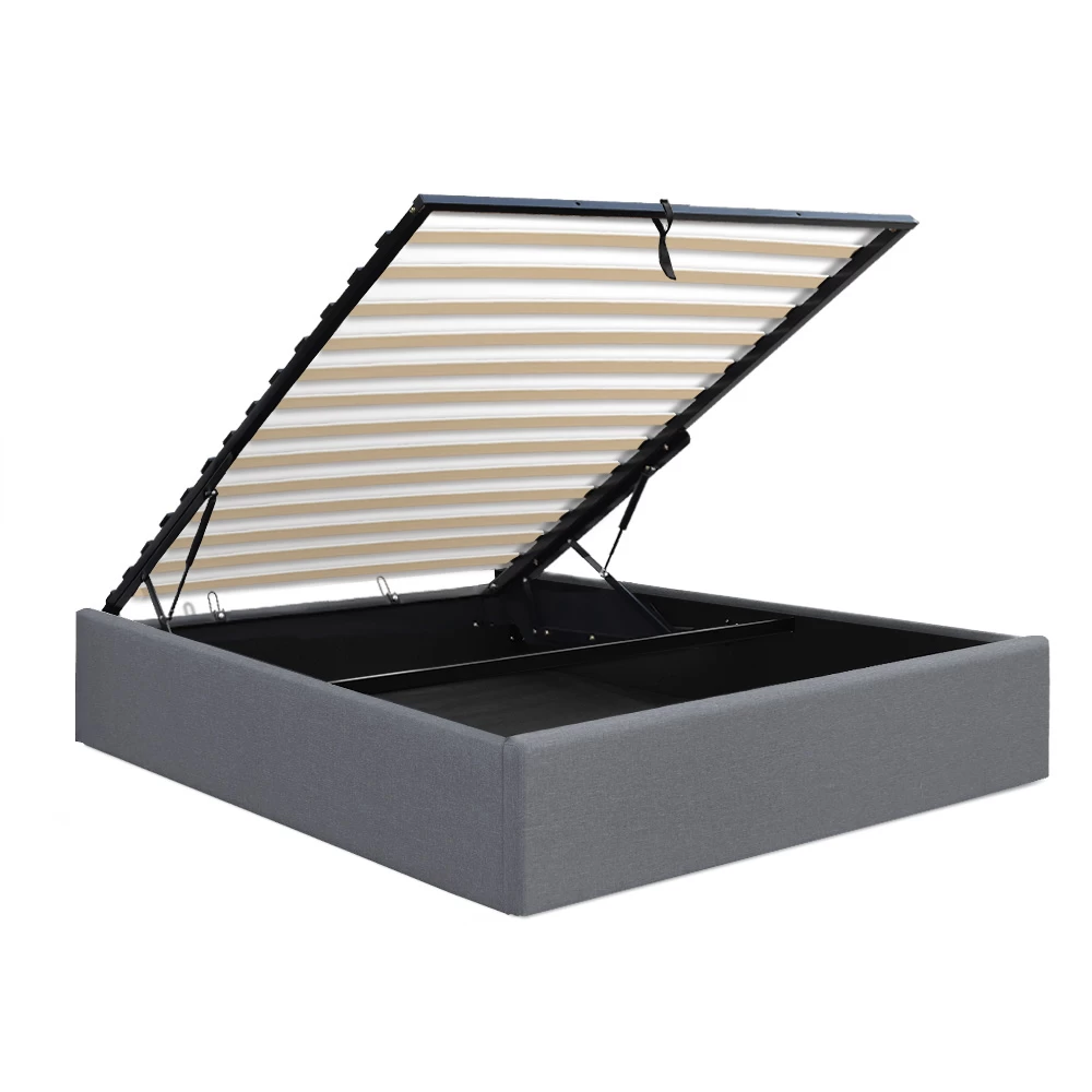 Artiss King Single Size Gas Lift Bed Frame Base With Storage Platform Fabric 3 Artiss King Single Size Gas Lift Bed Frame Base With Storage Platform Fabric