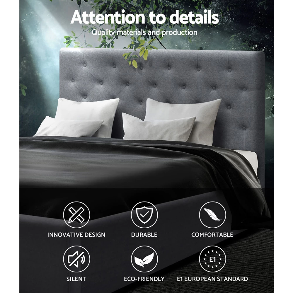 Artiss Double Full Size Gas Lift Bed Frame Base With Storage Mattress Grey Fabric VILA 6 Artiss Double Full Size Gas Lift Bed Frame Base With Storage Mattress Grey Fabric VILA - Image 4