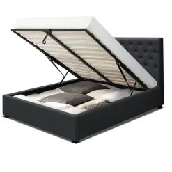 Artiss Queen Size Gas Lift Bed Frame Base With Storage Mattress Charcoal Fabric VILA 11 Artiss Queen Size Gas Lift Bed Frame Base With Storage Mattress Charcoal Fabric VILA -Furniture Shop BFRAME E VILA Q CHAR AB 02