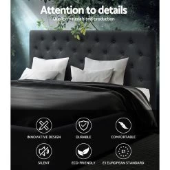 Artiss Queen Size Gas Lift Bed Frame Base With Storage Mattress Charcoal Fabric VILA 12 Artiss Queen Size Gas Lift Bed Frame Base With Storage Mattress Charcoal Fabric VILA -Furniture Shop BFRAME E VILA Q CHAR AB 03