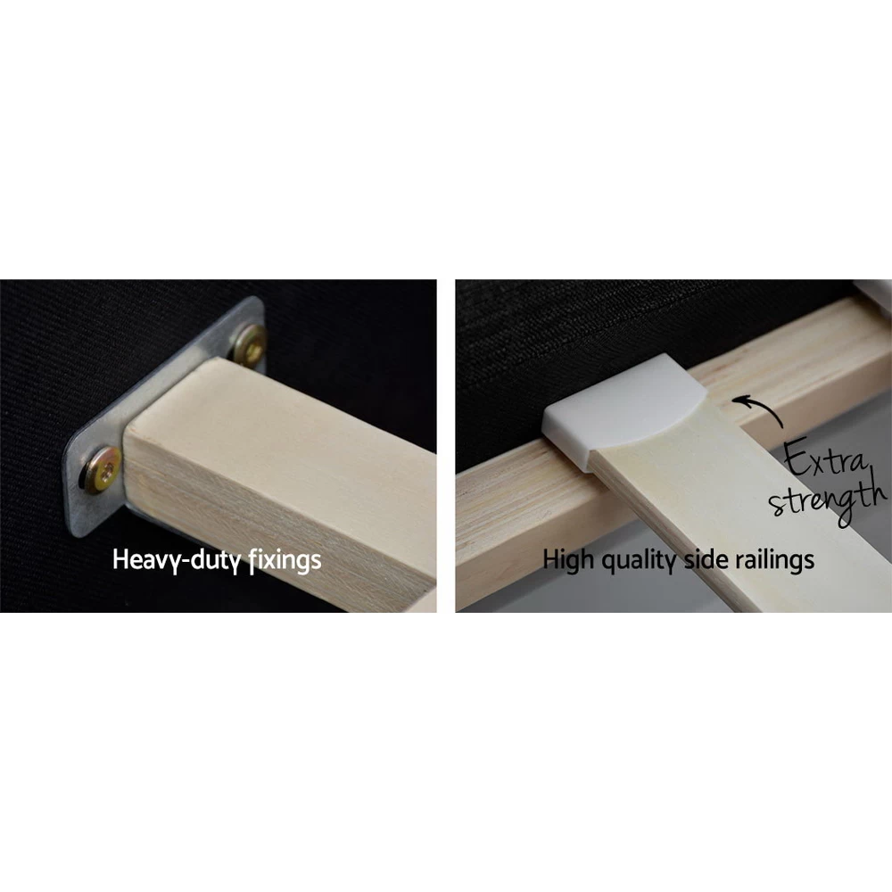 KING Bed Frame With 4 Storage Drawers AVIO Fabric Headboard Wooden 9 KING Bed Frame With 4 Storage Drawers AVIO Fabric Headboard Wooden - Image 7