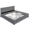 QUEEN Bed Frame With 4 Storage Drawers AVIO Fabric Headboard Wooden 2 QUEEN Bed Frame With 4 Storage Drawers AVIO Fabric Headboard Wooden -Furniture Shop BFRAME F AVIO Q GY ABC 00
