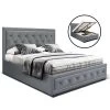 Artiss Bed Frame Double Full Size Gas Lift Base With Storage Grey Fabric TIYO -Furniture Shop BFRAME F TIYO D GY ABC 00