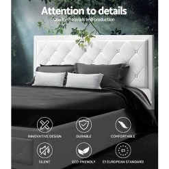 Artiss TIYO Double Full Size Gas Lift Bed Frame Base With Storage Mattress White Leather 11 Artiss TIYO Double Full Size Gas Lift Bed Frame Base With Storage Mattress White Leather -Furniture Shop BFRAME F TIYO D WH ABC 02