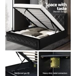 Artiss Tiyo Gas Lift Bed Frame – Double 12 Artiss Tiyo Gas Lift Bed Frame – Double -Furniture Shop BFRAME F TIYO GAS D BK ABC 03