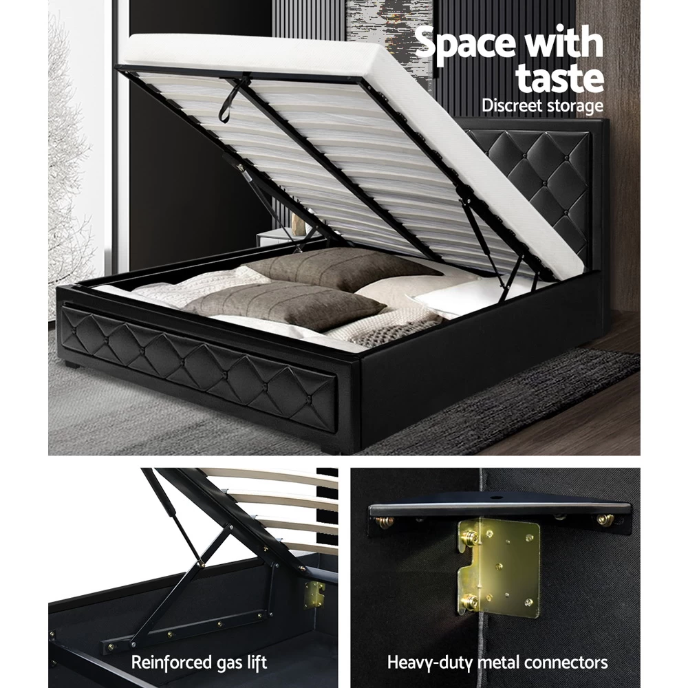 Artiss Tiyo Gas Lift Bed Frame – Double 6 Artiss Tiyo Gas Lift Bed Frame – Double - Image 4