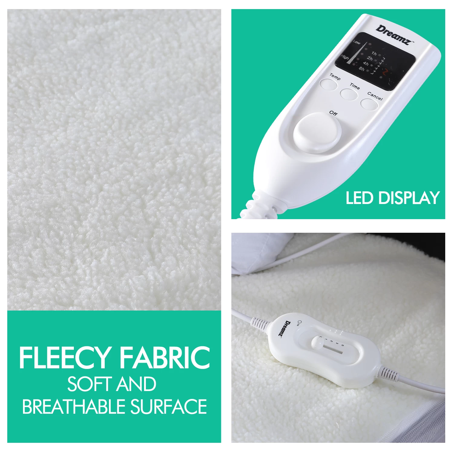 Fleecy Fully Fitted Heated Electric Blanket With Timer Double 5 Fleecy Fully Fitted Heated Electric Blanket With Timer Double - Image 3