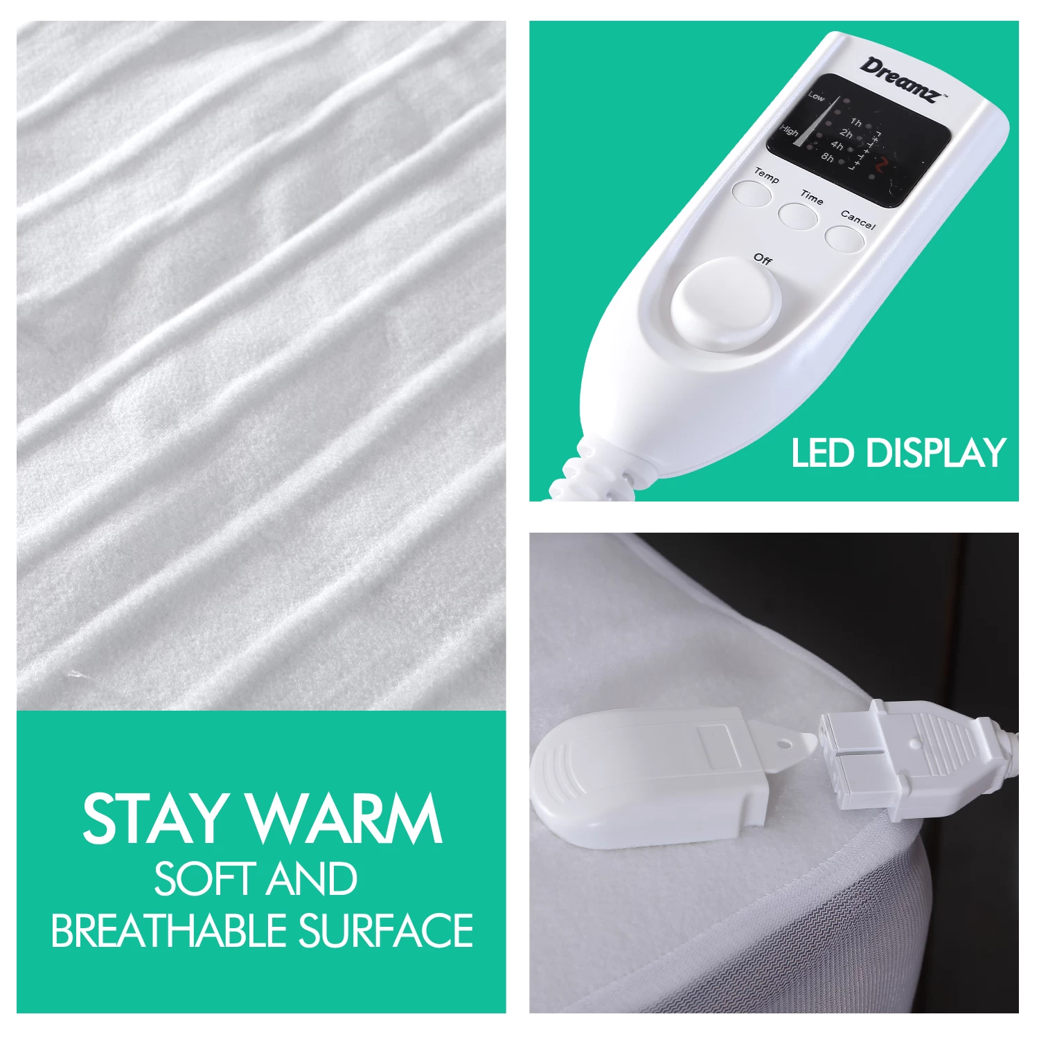 Polyester Fully Fitted Heated Electric Blanket With Timer King 5 Polyester Fully Fitted Heated Electric Blanket With Timer King - Image 3