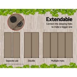 Weisshorn Self Inflating Mattress Camping Sleeping Mat Air Bed Pad Double Coffee 10CM Thick -Furniture Shop CAMP MAT SUE SIN COX2 04