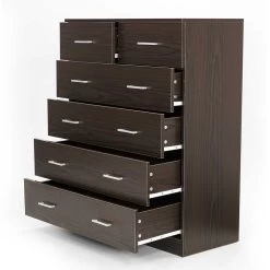 Tallboy Dresser 6 Chest Of Drawers Cabinet 85 X 39.5 X 105 – Brown -Furniture Shop CBT 085 040 105 BRW 3