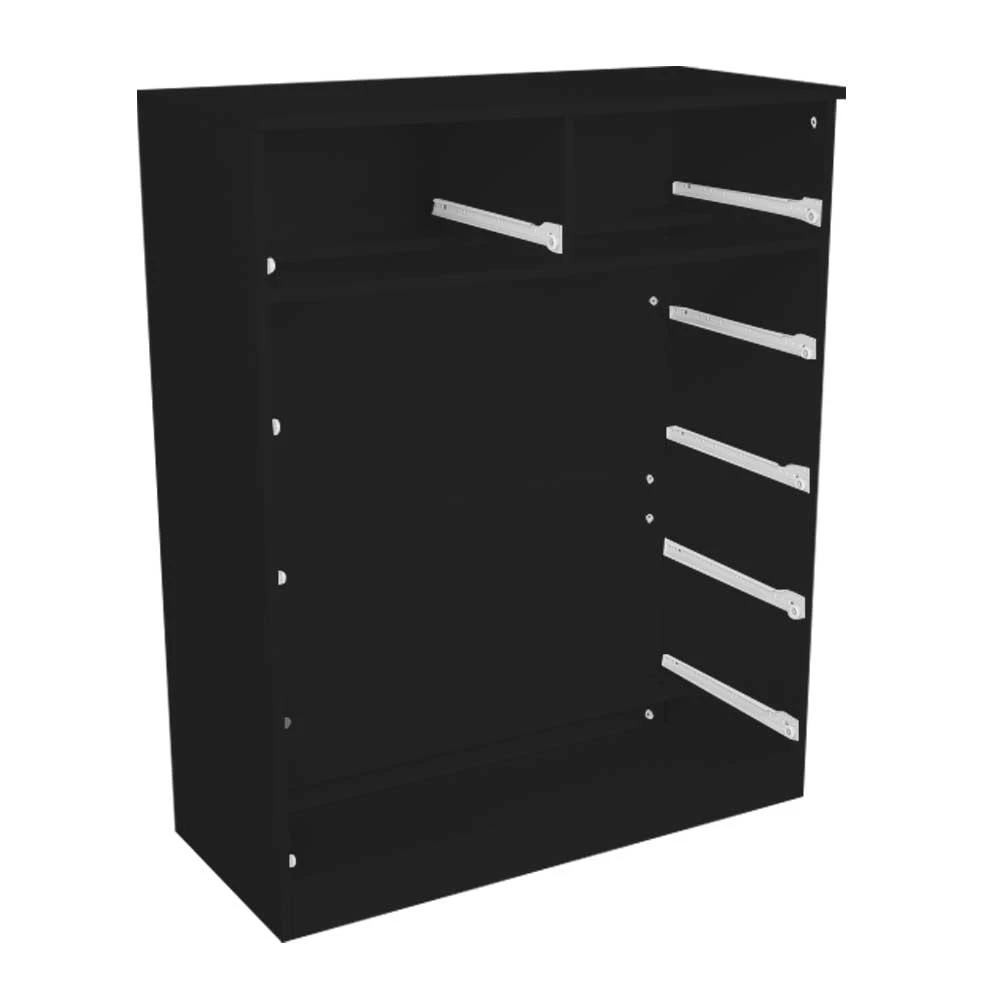 Tallboy Dresser 6 Chest Of Drawers Cabinet 85 X 39.5 X 105 – Black 5 Tallboy Dresser 6 Chest Of Drawers Cabinet 85 X 39.5 X 105 – Black - Image 3