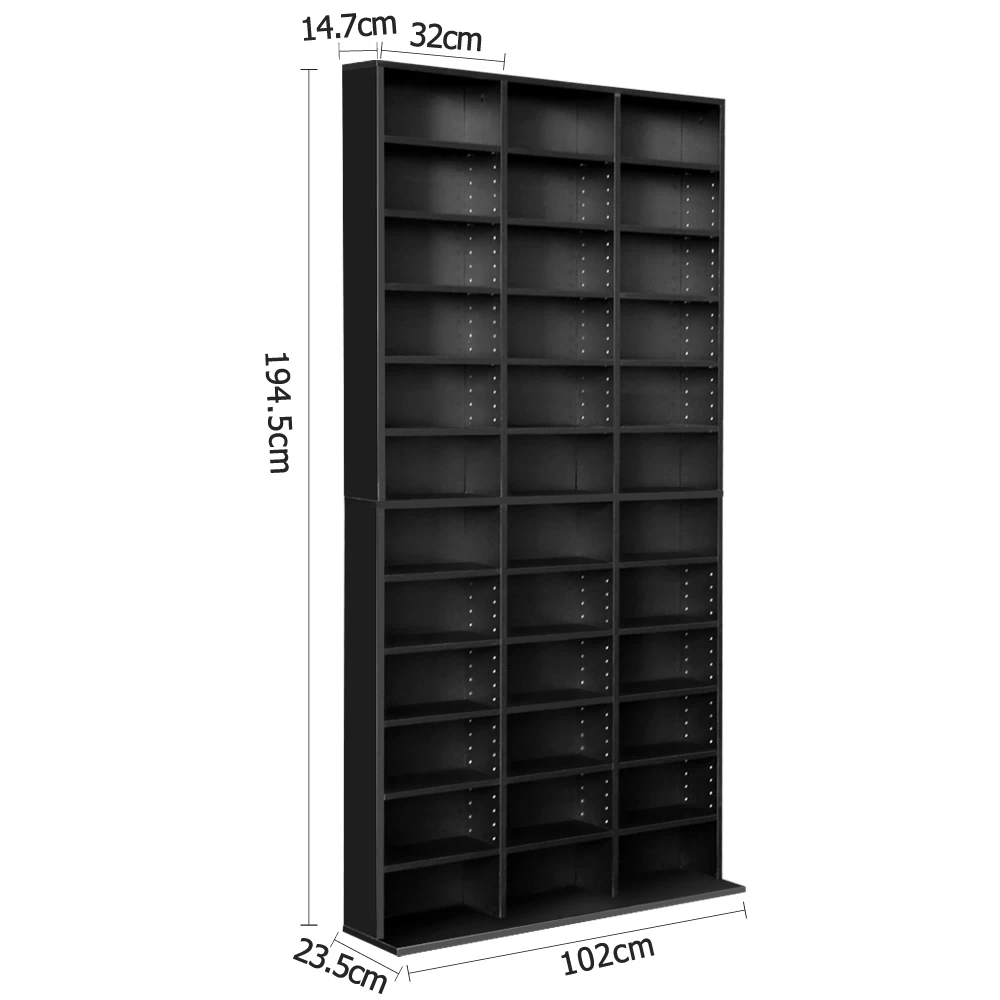 Artiss Adjustable Book Storage Shelf Rack Unit – Black 4 Artiss Adjustable Book Storage Shelf Rack Unit – Black - Image 2