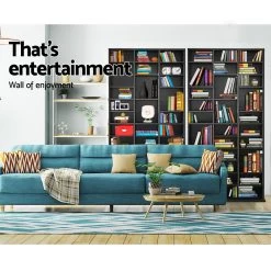 Artiss Adjustable Book Storage Shelf Rack Unit – Black 11 Artiss Adjustable Book Storage Shelf Rack Unit – Black -Furniture Shop CD SHELF BL AB 02