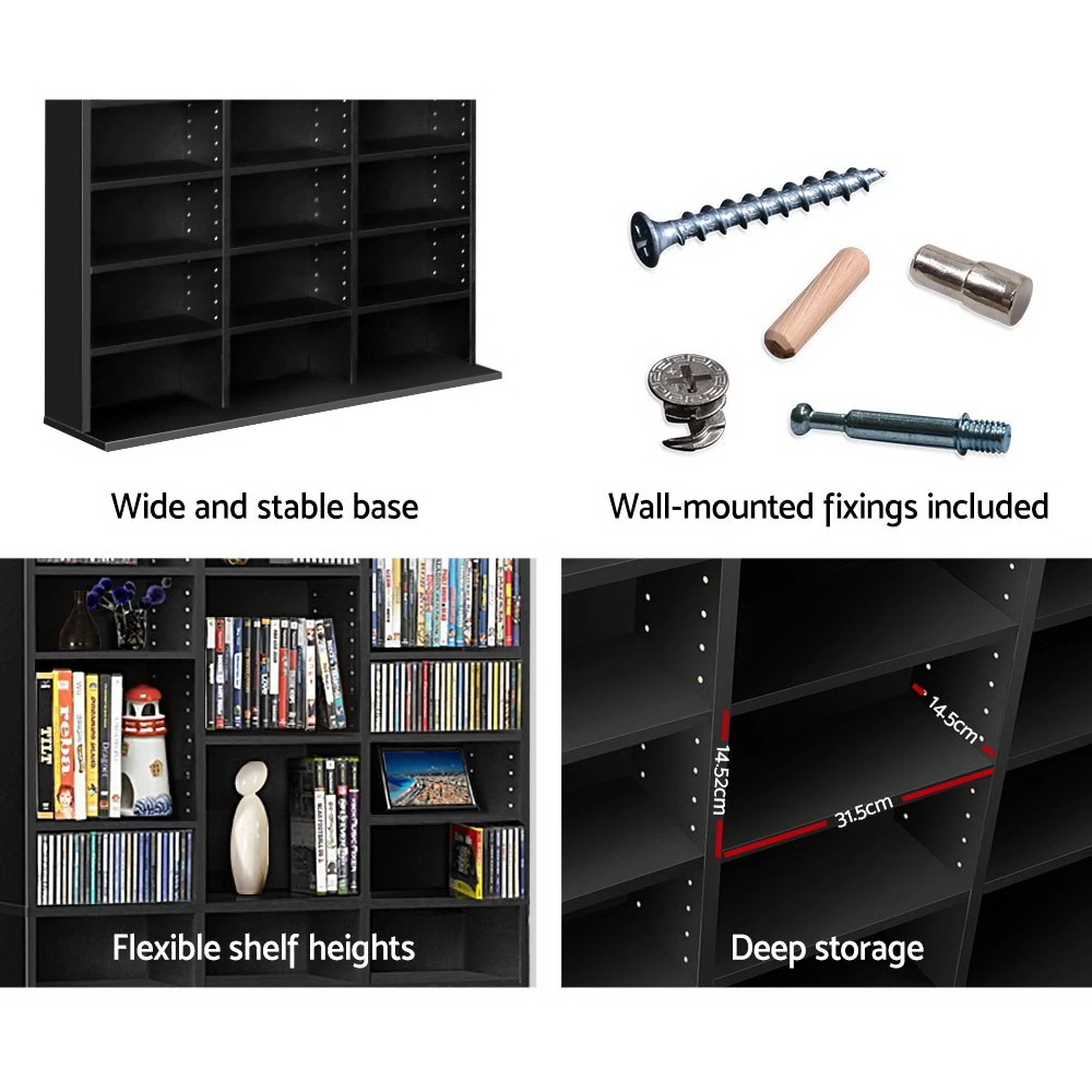 Artiss Adjustable Book Storage Shelf Rack Unit – Black 8 Artiss Adjustable Book Storage Shelf Rack Unit – Black - Image 6