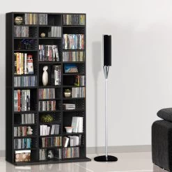 Artiss Adjustable Book Storage Shelf Rack Unit – Black 15 Artiss Adjustable Book Storage Shelf Rack Unit – Black -Furniture Shop CD SHELF BL AB 06