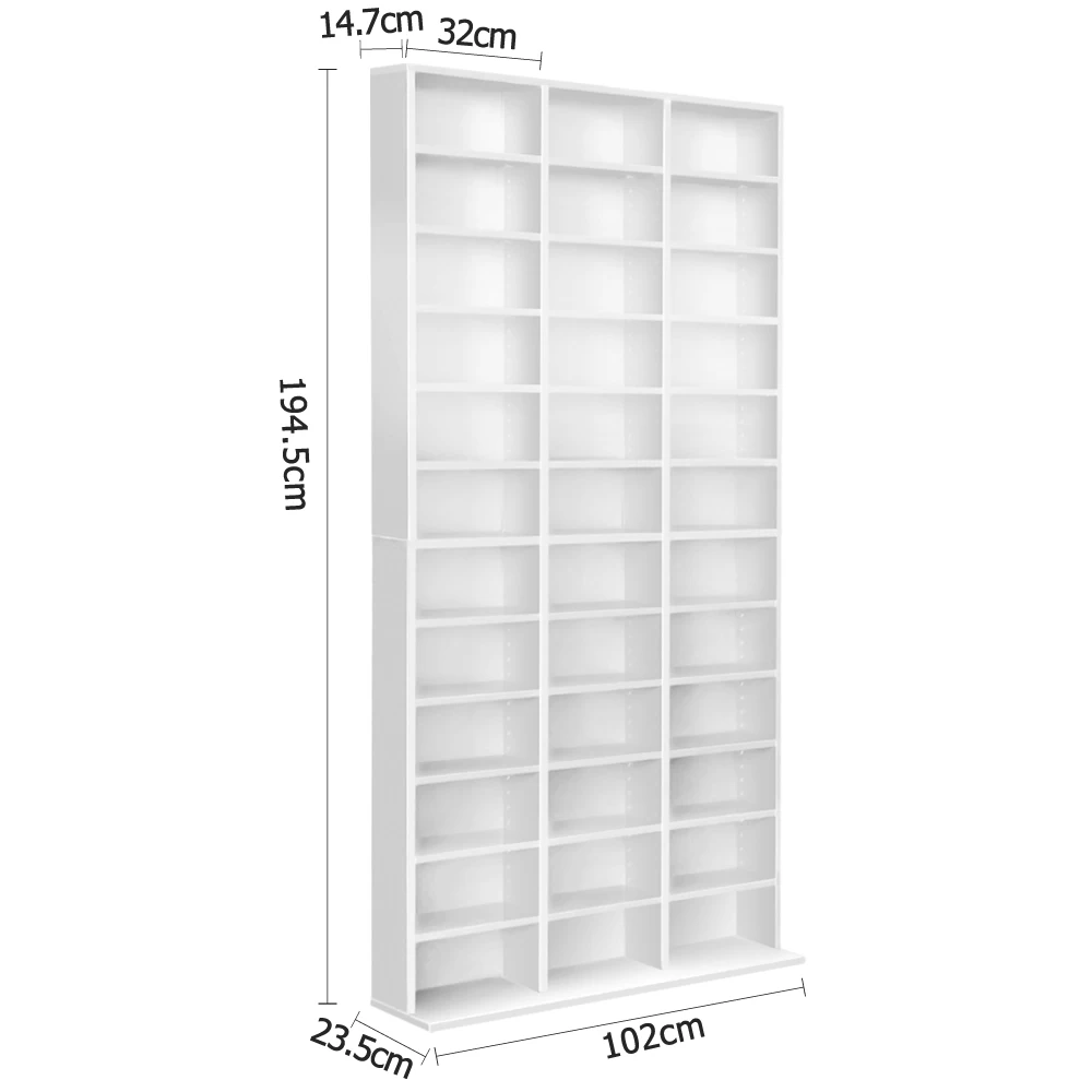 Artiss Adjustable Book Storage Shelf Rack Unit – White 4 Artiss Adjustable Book Storage Shelf Rack Unit – White - Image 2