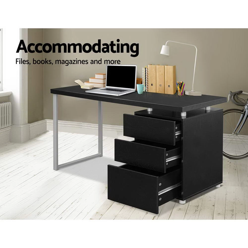 Artiss Metal Desk With 3 Drawers – Black 7 Artiss Metal Desk With 3 Drawers – Black - Image 5