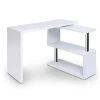 Artiss Rotary Corner Desk With Bookshelf – White 1 Artiss Rotary Corner Desk With Bookshelf – White -Furniture Shop DESK SWIVEL 352WH AB 00