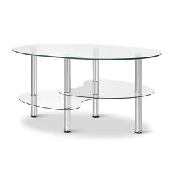 Artiss 3 Tier Coffee Table – Glass