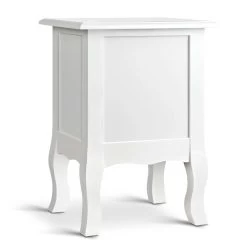 Artiss Bedside Tables Drawers Side Table French Storage Cabinet Nightstand Lamp -Furniture Shop DRESS TAB BS WH 03