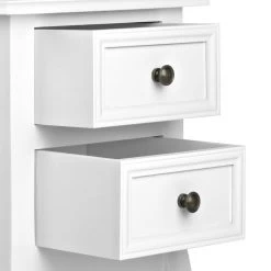 Artiss Bedside Tables Drawers Side Table French Storage Cabinet Nightstand Lamp -Furniture Shop DRESS TAB BS WH 04