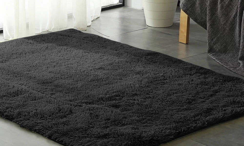 New Designer Shaggy Floor Confetti Rug Black 80x120cm 3 New Designer Shaggy Floor Confetti Rug Black 80x120cm