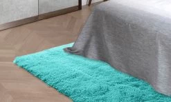 New Designer Shaggy Floor Confetti Rug Blue 80x120cm