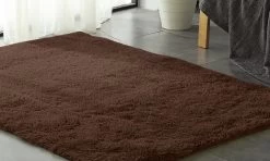 New Designer Shaggy Floor Confetti Rug Coffee 80x120cm