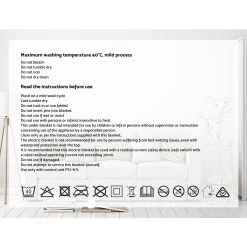 Giselle Bedding Electric Throw Rug Flannel Snuggle Blanket Washable Heated Grey And White Checkered -Furniture Shop EB THROW RUG FLN 06