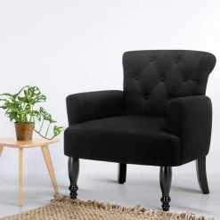 Artiss French Lorraine Chair Retro Wing – Black -Furniture Shop FA CHAIR WING02 BK 06