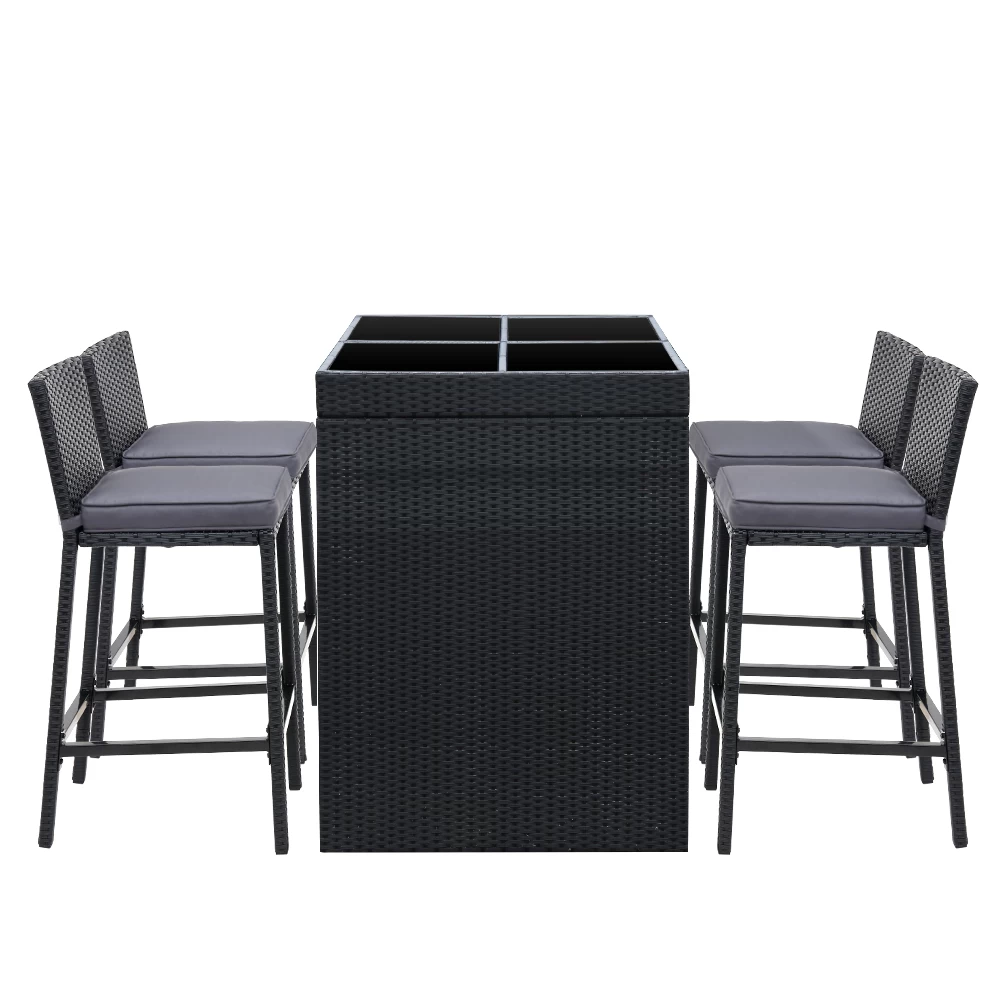 Gardeon Outdoor Bar Set Table Chairs Stools Rattan Patio Furniture 4 Seaters 6 Gardeon Outdoor Bar Set Table Chairs Stools Rattan Patio Furniture 4 Seaters - Image 4