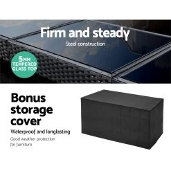 Gardeon Outdoor Bar Set Table Chairs Stools Rattan Patio Furniture 4 Seaters 14 Gardeon Outdoor Bar Set Table Chairs Stools Rattan Patio Furniture 4 Seaters -Furniture Shop FF BARSET BACK BK 5AB 05