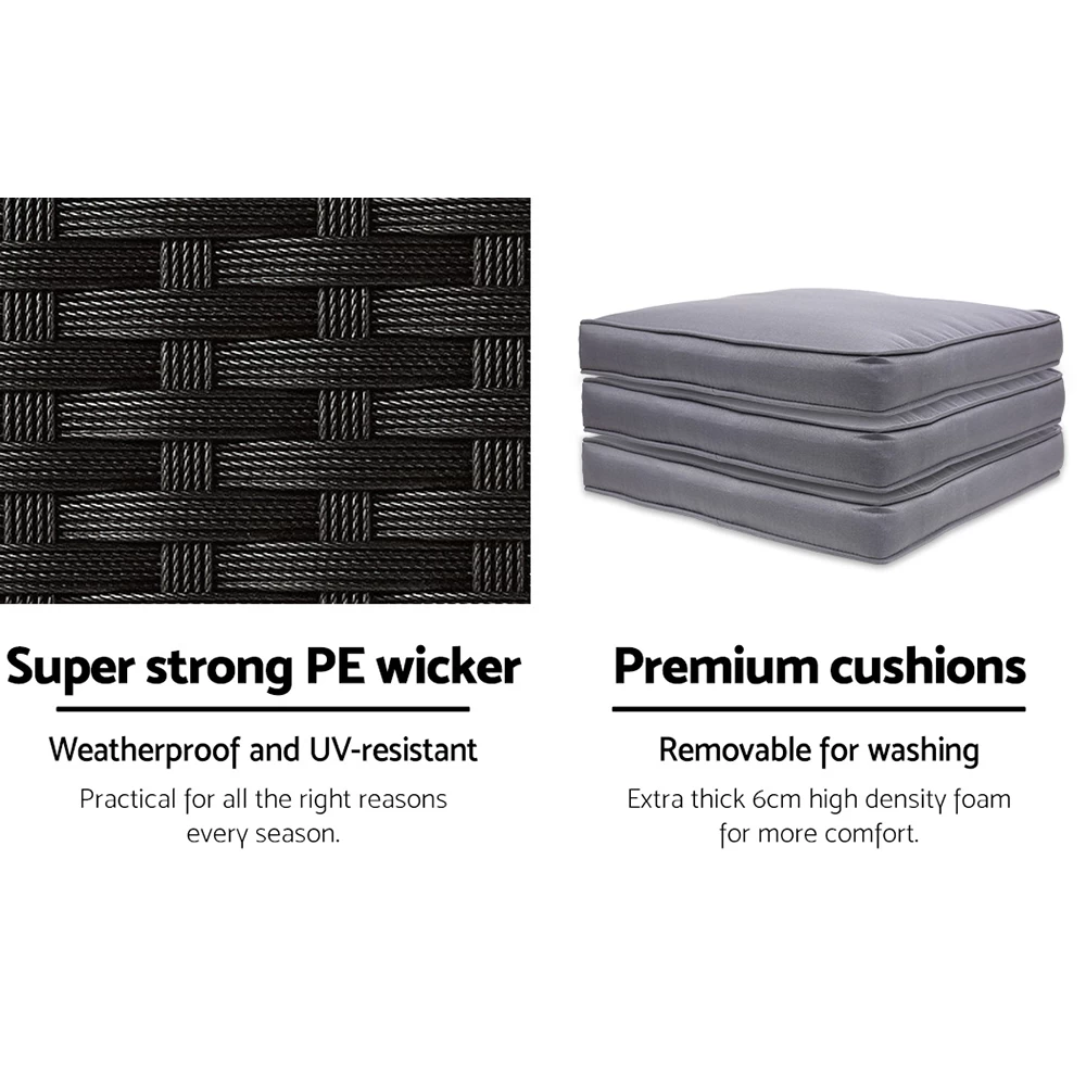 Gardeon Outdoor Bar Set Table Chairs Stools Rattan Patio Furniture 4 Seaters 9 Gardeon Outdoor Bar Set Table Chairs Stools Rattan Patio Furniture 4 Seaters - Image 7