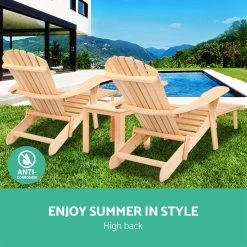 Gardeon 3 Piece Outdoor Beach Chair And Table Set -Furniture Shop FF BEACH CHOT 3NTL 05