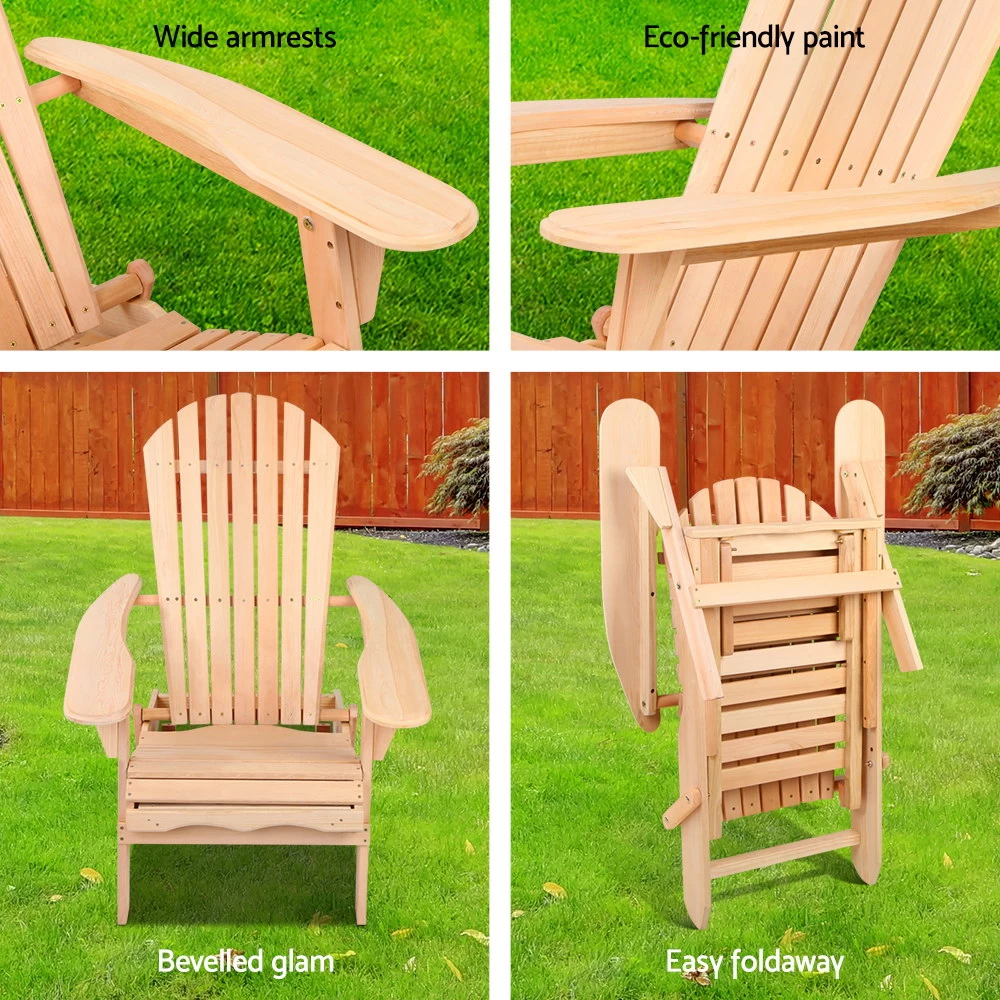 Gardeon Outdoor Adirondack Wooden Beach Chair 8 Gardeon Outdoor Adirondack Wooden Beach Chair - Image 6
