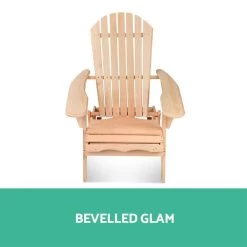 Gardeon 3 Piece Wooden Outdoor Beach Chair And Table Set -Furniture Shop FF BEACH SET 3NTL 03