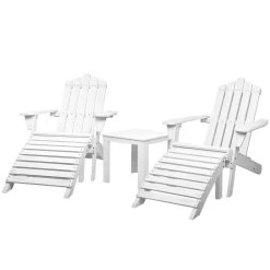 Gardeon Outdoor Sun Lounge Beach Chairs Table Setting Wooden Adirondack Patio Chair
