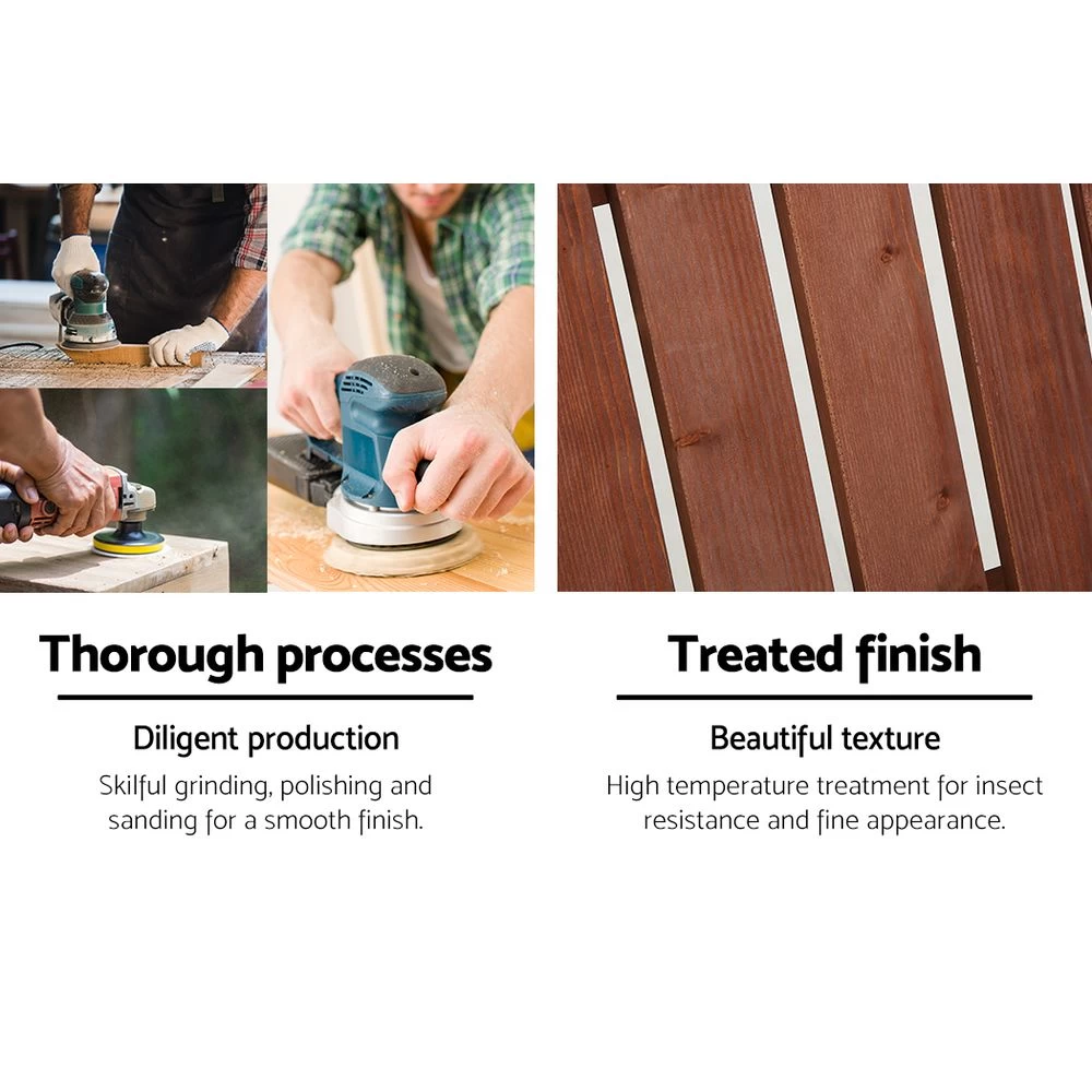 Gardeon Outdoor Sun Lounge Beach Chairs Table Setting Wooden Adirondack Patio Chair Brwon 8 Gardeon Outdoor Sun Lounge Beach Chairs Table Setting Wooden Adirondack Patio Chair Brwon - Image 6