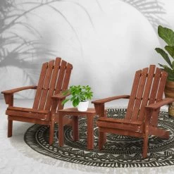 Gardeon Outdoor Sun Lounge Beach Chairs Table Setting Wooden Adirondack Patio Chair Brwon 15 Gardeon Outdoor Sun Lounge Beach Chairs Table Setting Wooden Adirondack Patio Chair Brwon -Furniture Shop FF BEACH UF CH BR 3PC 06