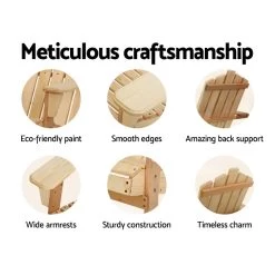 Gardeon Outdoor Sun Lounge Beach Chairs Table Setting Wooden Adirondack Patio Natural Wood Chair 12 Gardeon Outdoor Sun Lounge Beach Chairs Table Setting Wooden Adirondack Patio Natural Wood Chair -Furniture Shop FF BEACH UF CH NW 3PC 03