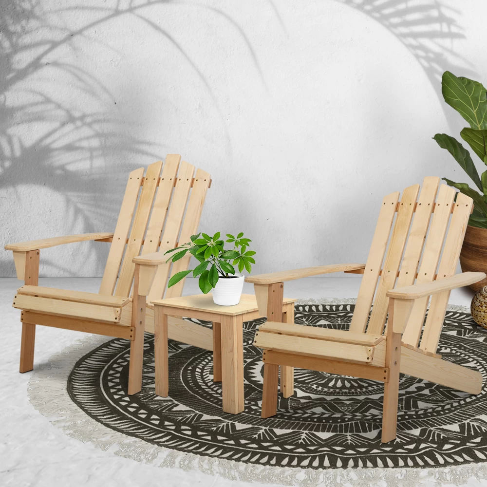 Gardeon Outdoor Sun Lounge Beach Chairs Table Setting Wooden Adirondack Patio Natural Wood Chair 9 Gardeon Outdoor Sun Lounge Beach Chairs Table Setting Wooden Adirondack Patio Natural Wood Chair - Image 7