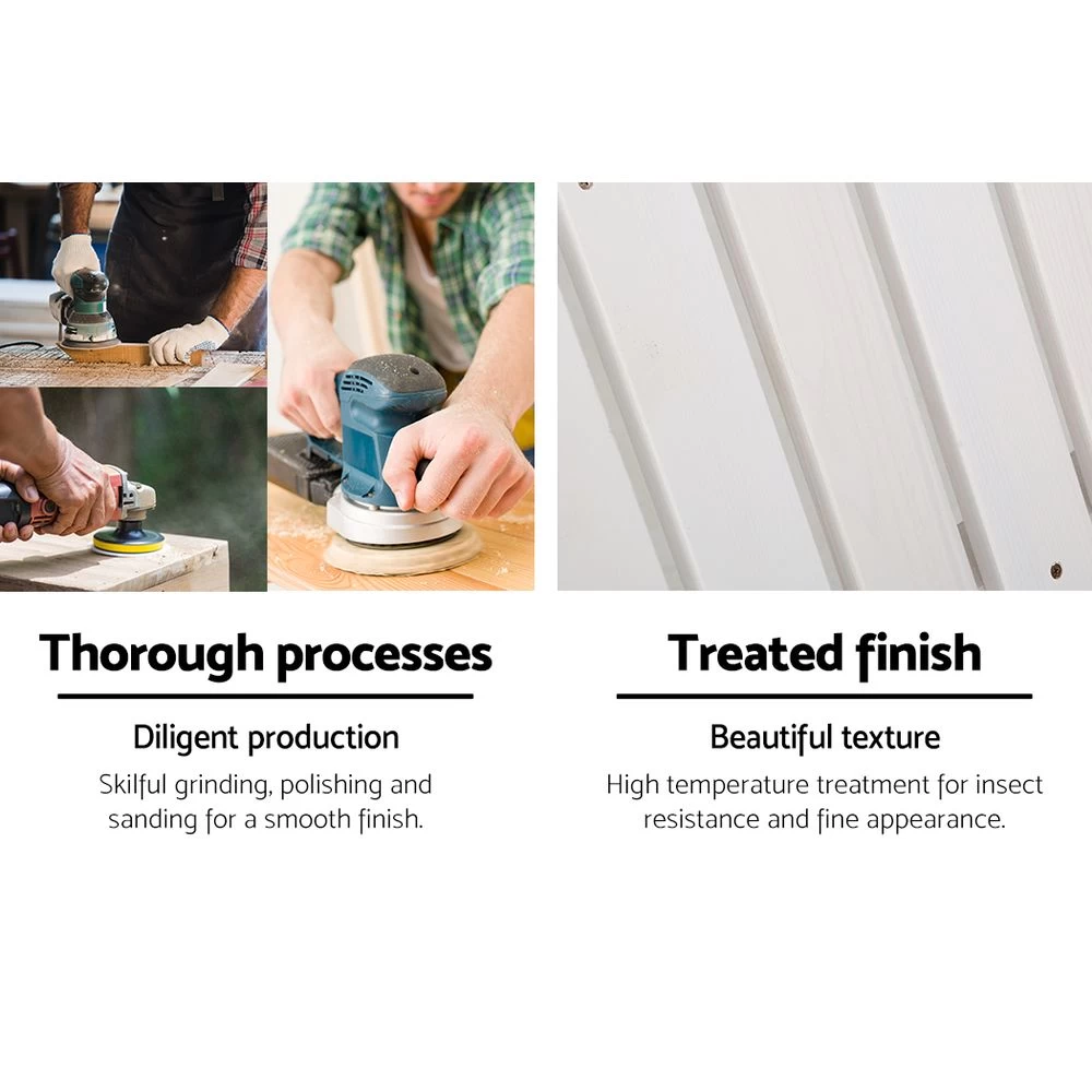 Gardeon Outdoor Sun Lounge Beach Chairs Table Setting Wooden Adirondack Patio Chair White 8 Gardeon Outdoor Sun Lounge Beach Chairs Table Setting Wooden Adirondack Patio Chair White - Image 6