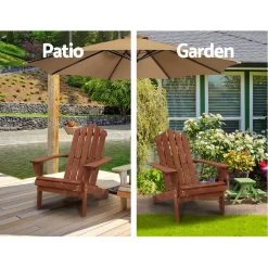 Gardeon Outdoor Sun Lounge Beach Chairs Table Setting Wooden Adirondack Patio Lounges Chair -Furniture Shop FF BEACH UF CHTB BR 05