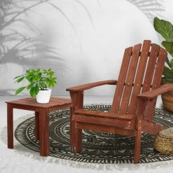Gardeon Outdoor Sun Lounge Beach Chairs Table Setting Wooden Adirondack Patio Lounges Chair -Furniture Shop FF BEACH UF CHTB BR 99