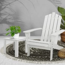 Gardeon Outdoor Sun Lounge Beach Chairs Table Setting Wooden Adirondack Patio Chair Lounges 15 Gardeon Outdoor Sun Lounge Beach Chairs Table Setting Wooden Adirondack Patio Chair Lounges -Furniture Shop FF BEACH UF CHTB WH 99