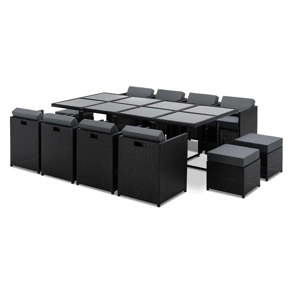 Gardeon 13 Piece Wicker Outdoor Dining Table Set 3 Gardeon 13 Piece Wicker Outdoor Dining Table Set