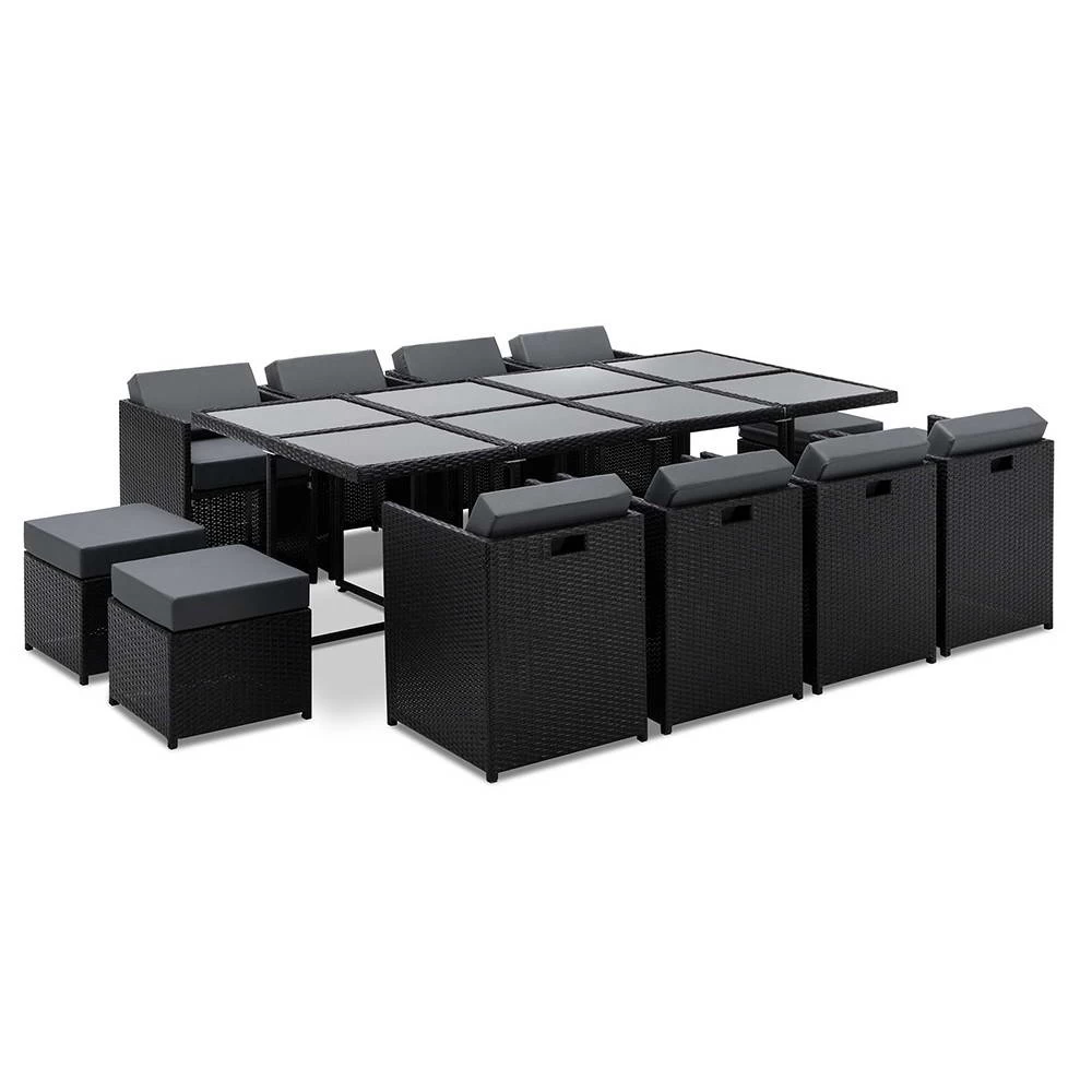 Gardeon 13 Piece Wicker Outdoor Dining Table Set 5 Gardeon 13 Piece Wicker Outdoor Dining Table Set - Image 3