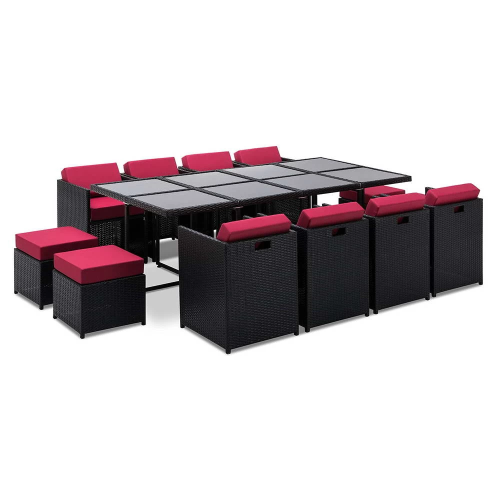 Gardeon 13 Piece Wicker Outdoor Dining Table Set 6 Gardeon 13 Piece Wicker Outdoor Dining Table Set - Image 4