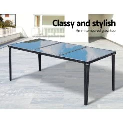 Gardeon 9 Piece Outdoor Dining Set – Black 11 Gardeon 9 Piece Outdoor Dining Set – Black -Furniture Shop FF DINING 9CLS BK ABCD 02